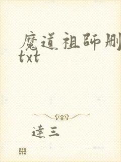 魔道祖师删减版txt