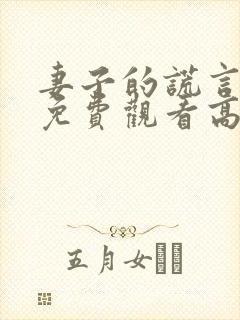 妻子的谎言全集免费观看高清