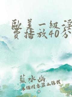 欧美一级淫片免费播放40分