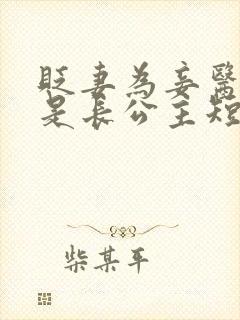 贬妻为妾医女竟是长公主短剧短剧