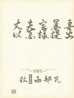 丈夫家暴妻子可以怎样提出离婚