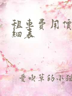 租车费用价格明细表