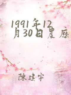 1991年12月30日农历生辰八字