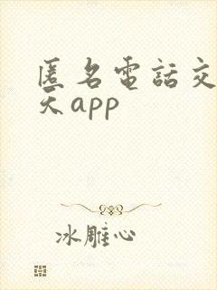 匿名电话交友聊天app