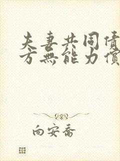 夫妻共同债务一方无能力偿还怎么办离婚