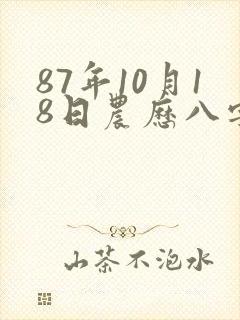 87年10月18日农历八字命运