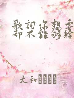歌词你想要的我却不能够给你我所有