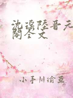 沈瑶陆晋元笔趣阁全文
