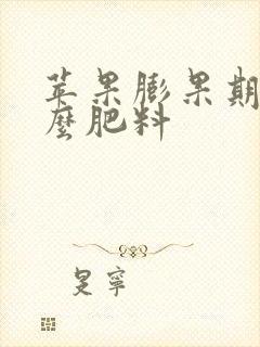 苹果膨果期用什么肥料