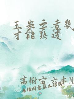 玉米要煮几分钟才能熟透