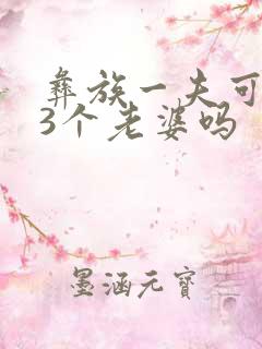 彝族一夫可以娶3个老婆吗