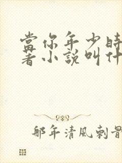 当你年少时的原著小说叫什么