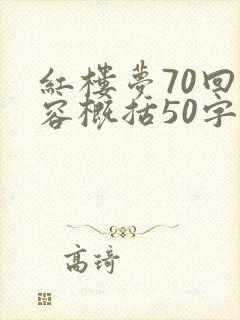 红楼梦70回内容概括50字左右