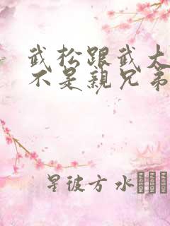 武松跟武大郎是不是亲兄弟