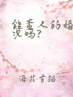 能查人的婚姻状况吗?