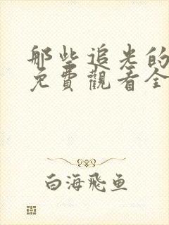 那些追光的日子免费观看全集 那些追光的日子免费观看全集
