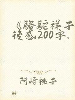 《骆驼祥子》读后感200字.
