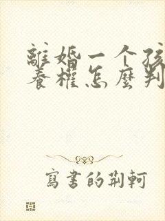 离婚一个孩子抚养权怎么判