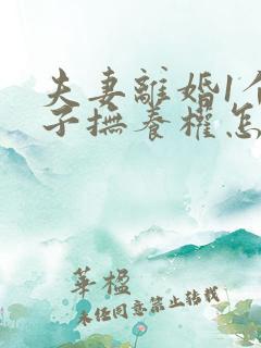 夫妻离婚1个孩子抚养权怎么判定 夫妻离婚1个孩子抚养权怎么判定