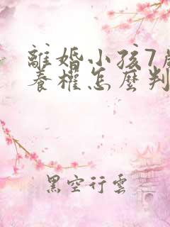 离婚小孩7岁抚养权怎么判定