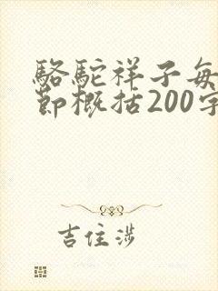 骆驼祥子每三章节概括200字