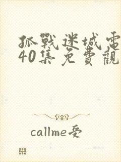 孤战迷城电视剧40集免费观看2024