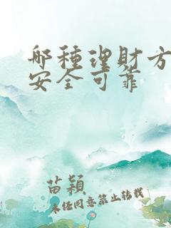 哪种理财方式最安全可靠