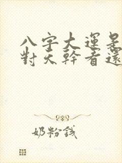 八字大运是天干对天干看还是地支看好