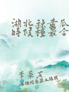 湖北秋黄瓜什么时候种最合适