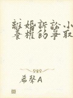 离婚诉讼小孩抚养权的争取