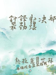 针锋对决哪一集最劲爆