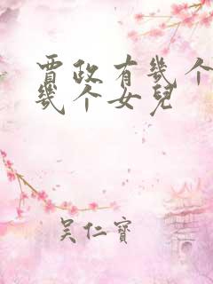 贾政有几个儿子几个女儿