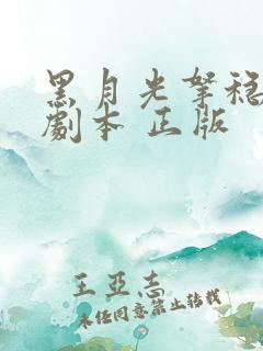 黑月光拿稳be剧本 正版