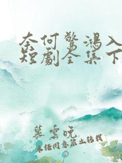 奈何惊鸿入我心短剧全集下载