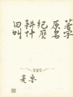 田耕纪原著小说叫什么名字