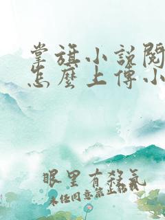 掌旗小说阅读器怎么上传小说