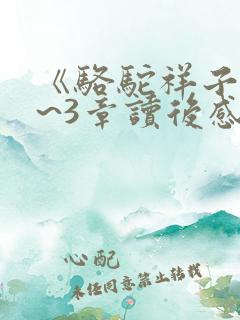 《骆驼祥子》1~3章读后感100字
