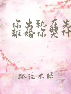 你出轨在先 我离婚你哭什么小说