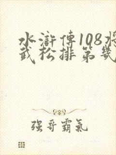 水浒传108将武松排第几