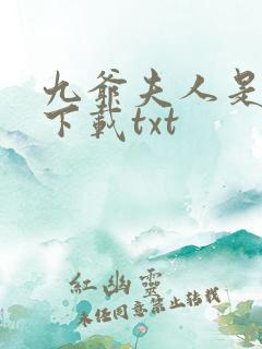 九爷夫人是大佬下载txt