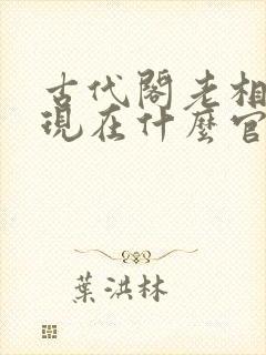 古代阁老相当于现在什么官职