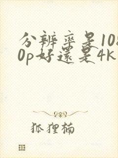 分辨率是1080p好还是4k好
