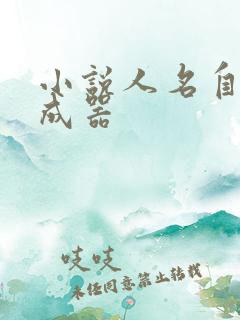 小说人名自动生成器