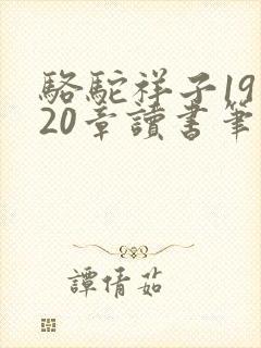 骆驼祥子19到20章读书笔记