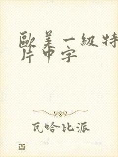 欧美一级特黄大片中字