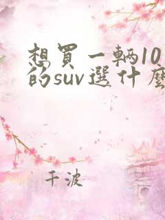 想买一辆10万的suv选什么车好