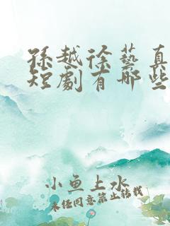 孙越徐艺真演的短剧有哪些