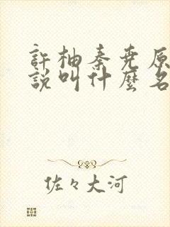 许柚秦尧原著小说叫什么名字