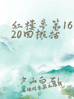 红楼梦第16至20回概括