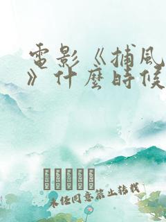 电影《捕风追影》什么时候上映